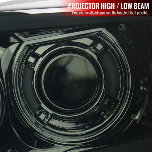 Spec-D Projector Headlights Dodge RAM 1500 / 2500 / 3500 (2006-2009) LED Bar - Black or Chrome - Image 10