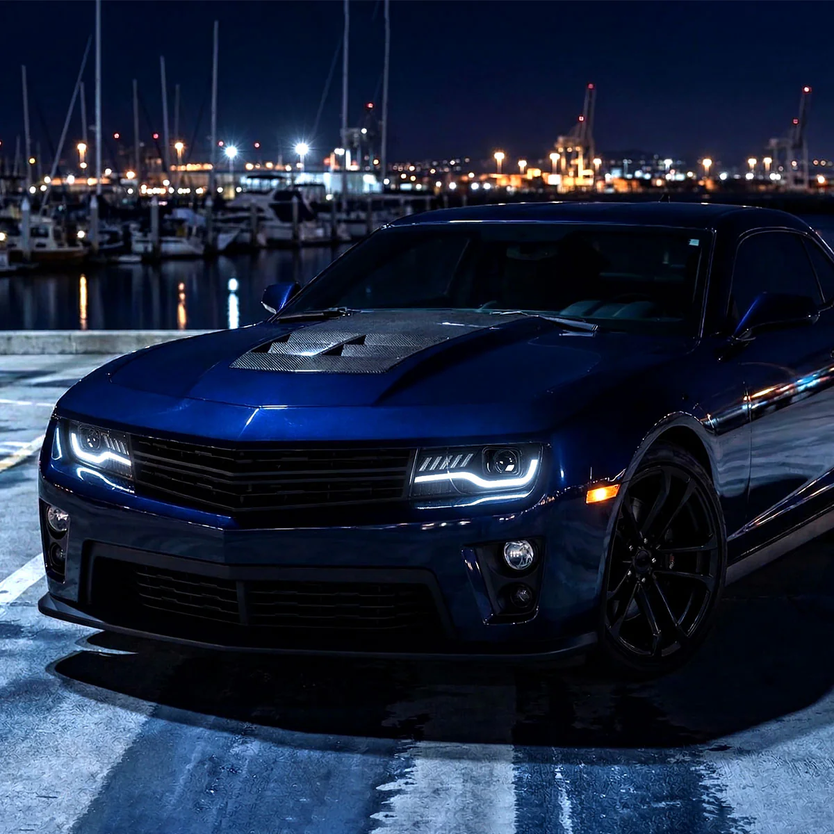 Spec-D Projector Headlights for Chevy Camaro (2010-2013) LED Switchback Turn Signals - Black with Clear Lens - Image 4