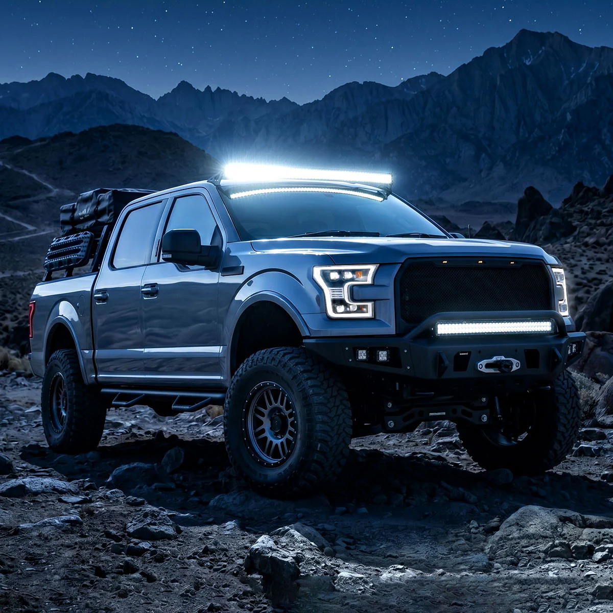 Spec-D Full LED Projector Headlights for Ford F150 (2015-2017) LED DRL Light Bar Black - Clear or Smoked Lens - Image 3