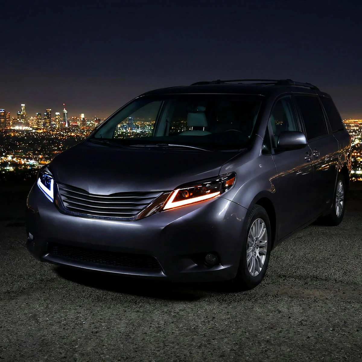 Spec-D Projector Headlights for Toyota Sienna (2011-2020) Sequential Turn Signal LED Bar - Black or Chrome - Image 13