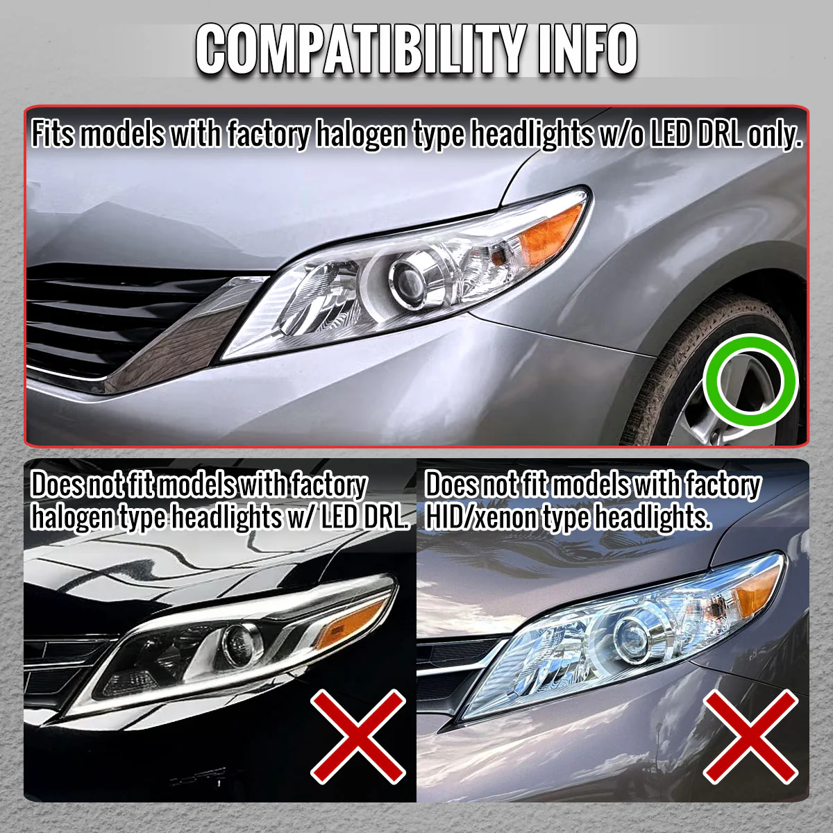 Spec-D Projector Headlights for Toyota Sienna (2011-2020) Sequential Turn Signal LED Bar - Black or Chrome - Image 8