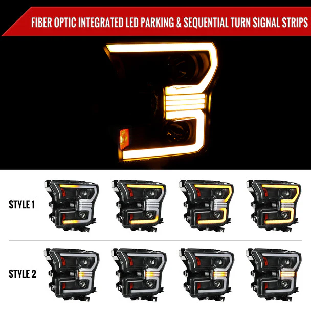 Spec-D Projector Headlights Ford F150 (15–17) w/ Switchback Sequential Turn Signals - Image 3