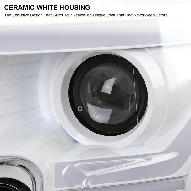 Spec-D Projector Headlights Ford F150 (15–17) w/ Switchback Sequential Turn Signals w/ White Housing & Clear Lens - Image 2