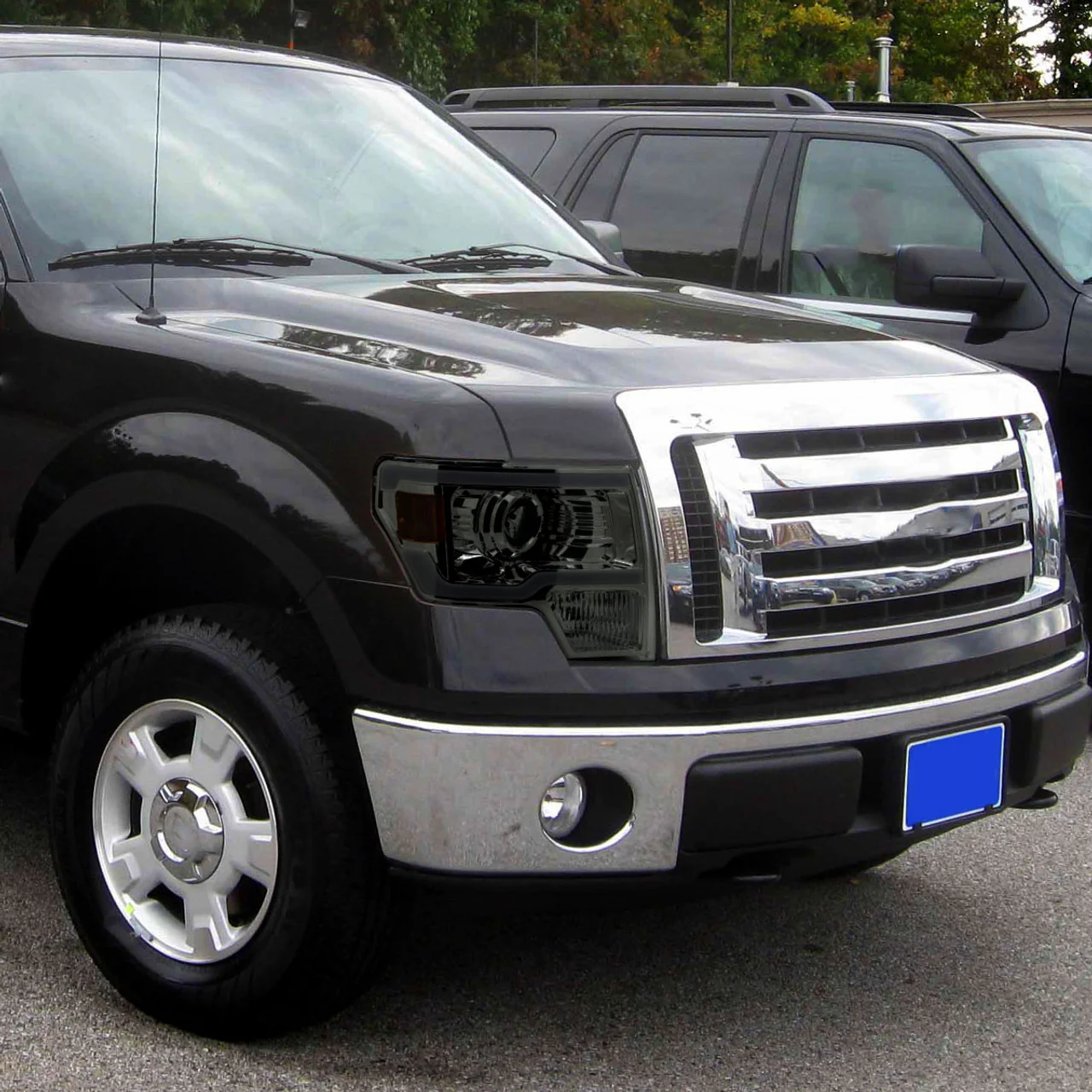 Spec-D Projector Headlights Ford F150 (2009-2014) w/ LED Strip - Smoked or Clear Lens - Image 3