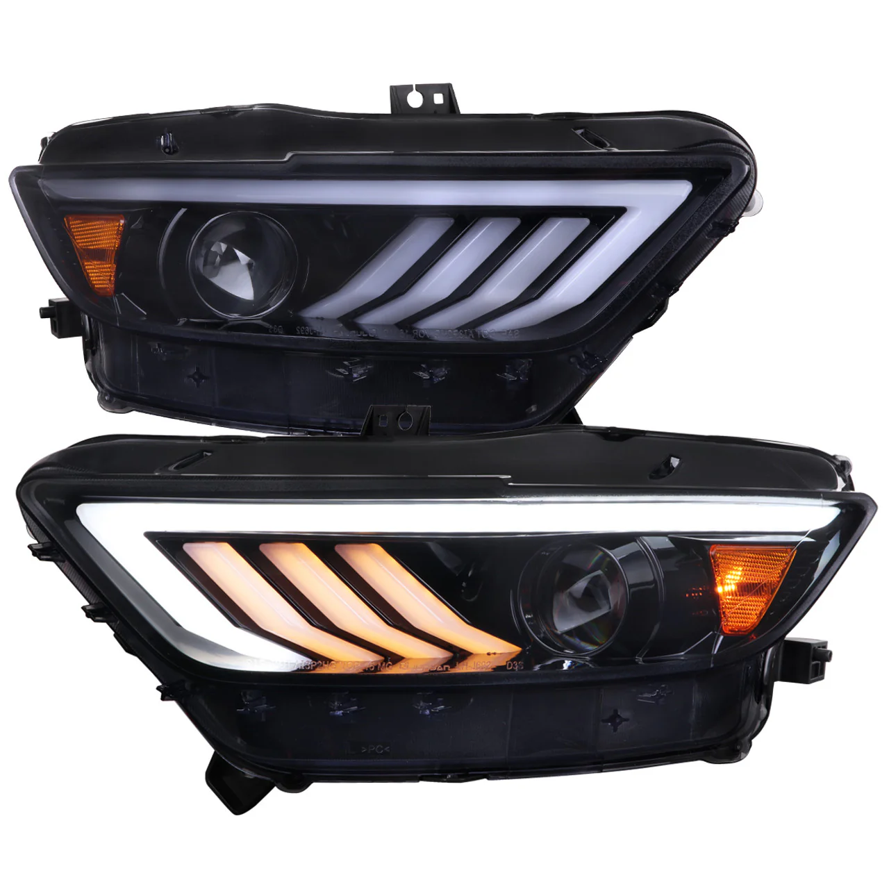 Spec-D Projector Headlights Ford Mustang S550 (15-17) & Shelby GT350/500 (18-20) OEM HID Type w/ LED Sequential Turn Signals