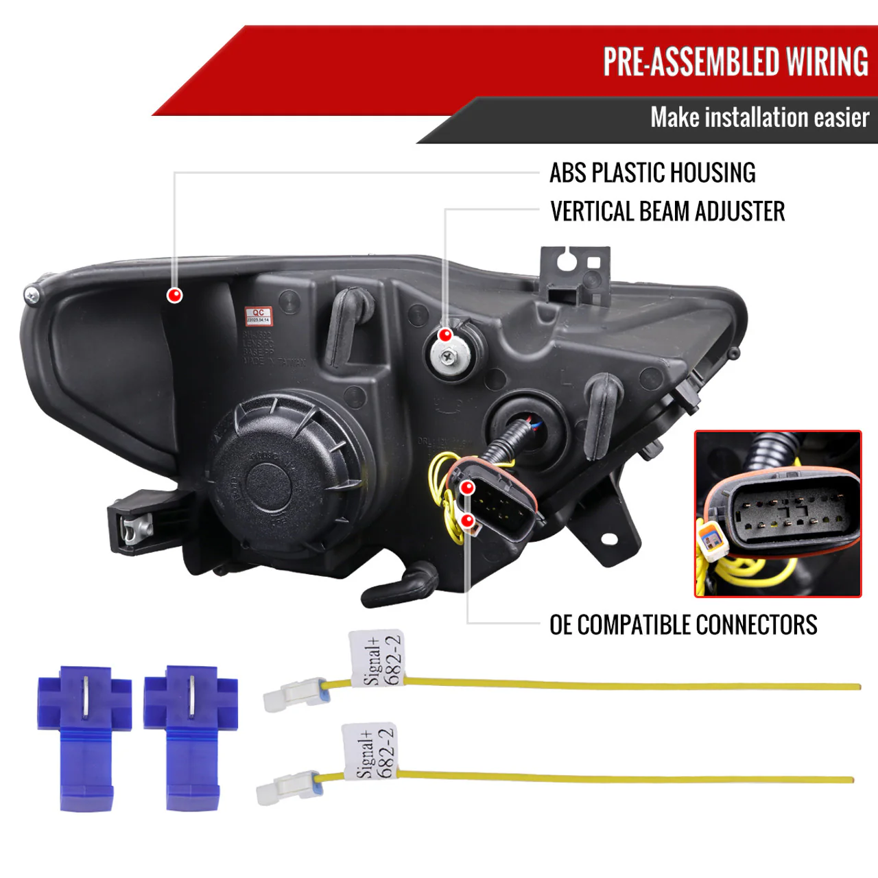 Spec-D Projector Headlights Ford Mustang S550 (15-17) & Shelby GT350/500 (18-20) OEM HID Type w/ LED Sequential Turn Signals - Image 7