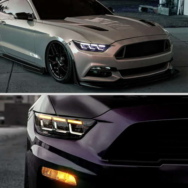 Spec-D Projector Headlights Ford Mustang S550 (15-23) Full LED w/ Sequential Signal S650 Style - Image 3