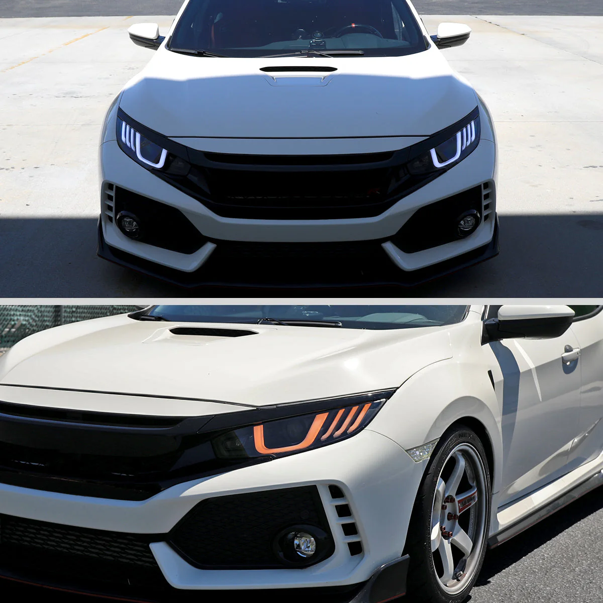 Spec-D Projector Headlights Honda Civic Type-R FK8 (2017-2021) LED Bar w/ Sequential Signal Chrome/Black - Image 8