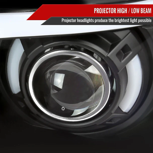 Spec-D Projector Headlights Lincoln Mark LT (06-08) LED Bar or LED Tube - Black or Chrome - Image 12