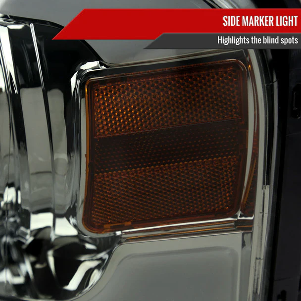 Spec-D Projector Headlights Lincoln Mark LT (06-08) LED Bar or LED Tube - Black or Chrome - Image 6