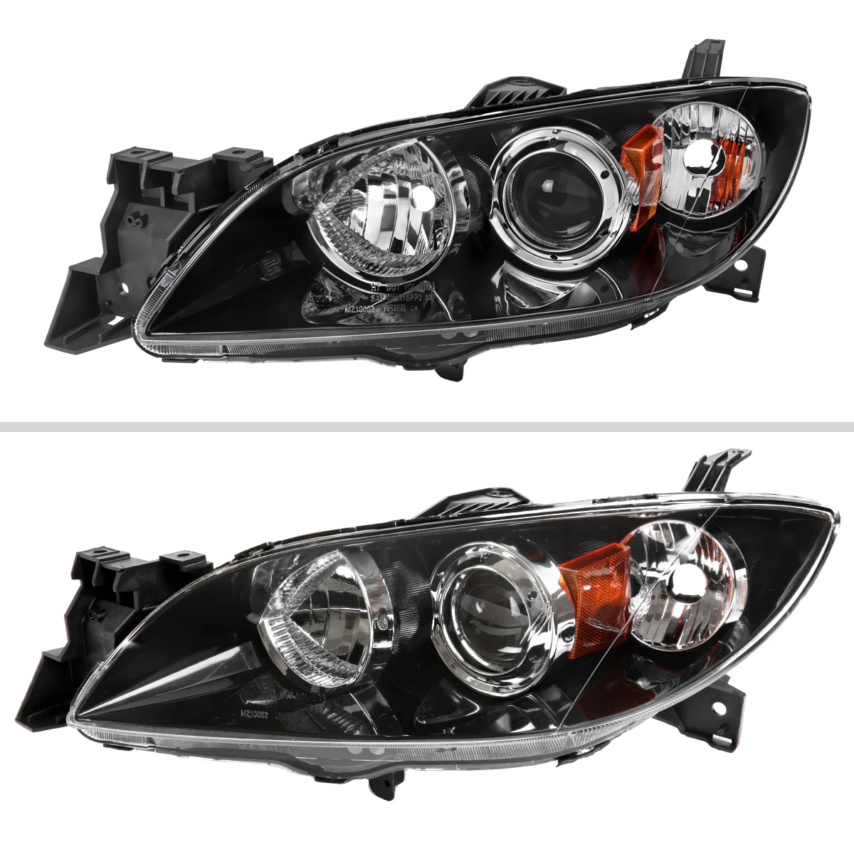 Spec-D Projector Headlights Mazda 3 Sedan (2004-2009) Black or Chrome Replacements - Image 5