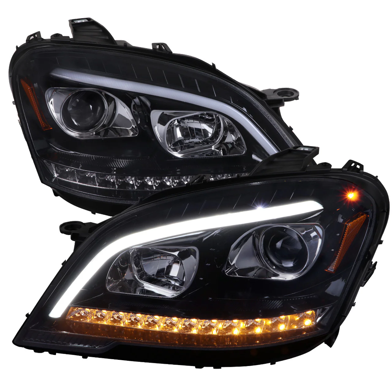 Spec-D Projector Headlights Mercedes W164 ML 350 / ML 550 / ML 63 (09-11) ML 320 / ML 450 (2009) w/ LED Sequetial Turn Signal Smoked or Clear Lens - Image 10