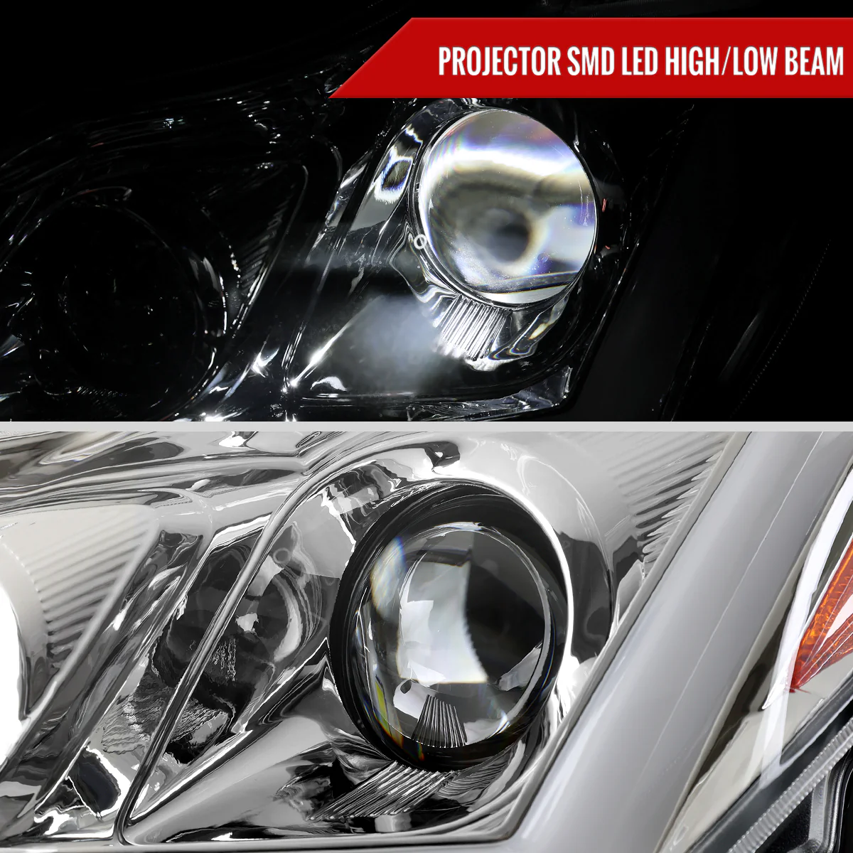 Spec-D Projector LED Headlights Infiniti G37 Coupe / Q60 Coupe (08-15) Dual or Triple Full LED w/ Clear or Smoke Lens - Image 4