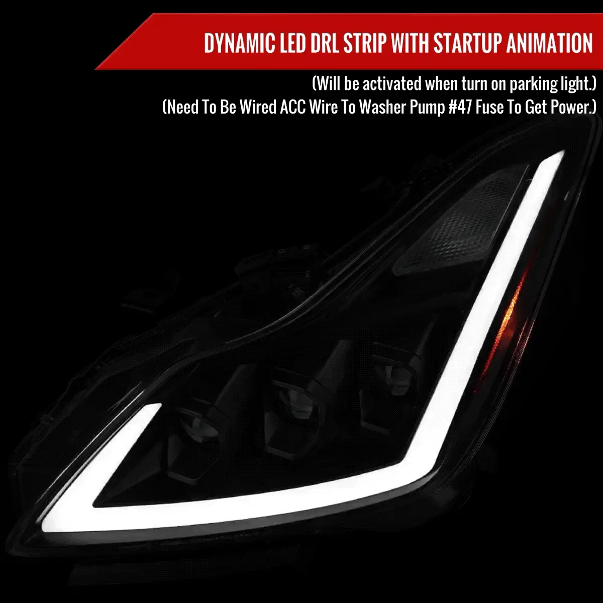 Spec-D Projector LED Headlights Infiniti G37 Coupe / Q60 Coupe (08-15) Dual or Triple Full LED w/ Clear or Smoke Lens - Image 79