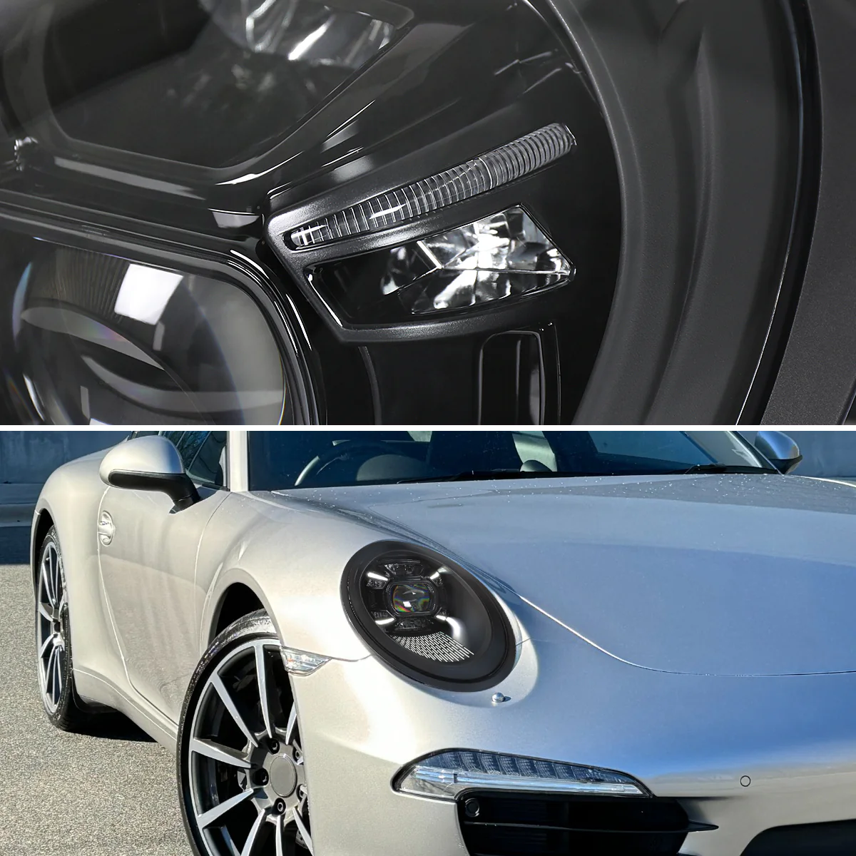 Spec-D Projector Headlights Porsche 911 (08-19) 997 & 991 LED Matrix Style - Black - Image 21