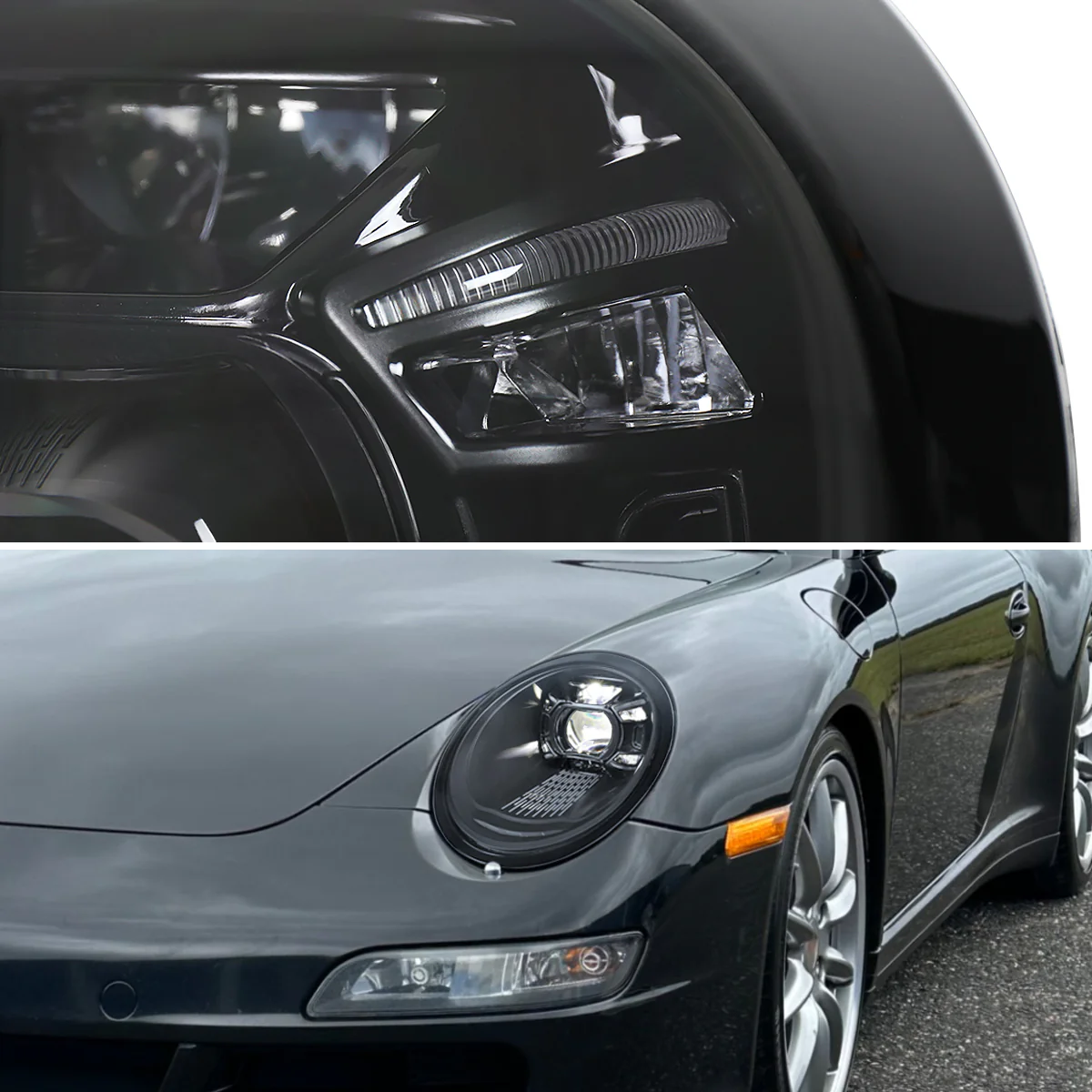 Spec-D Projector Headlights Porsche 911 (08-19) 997 & 991 LED Matrix Style - Black - Image 8