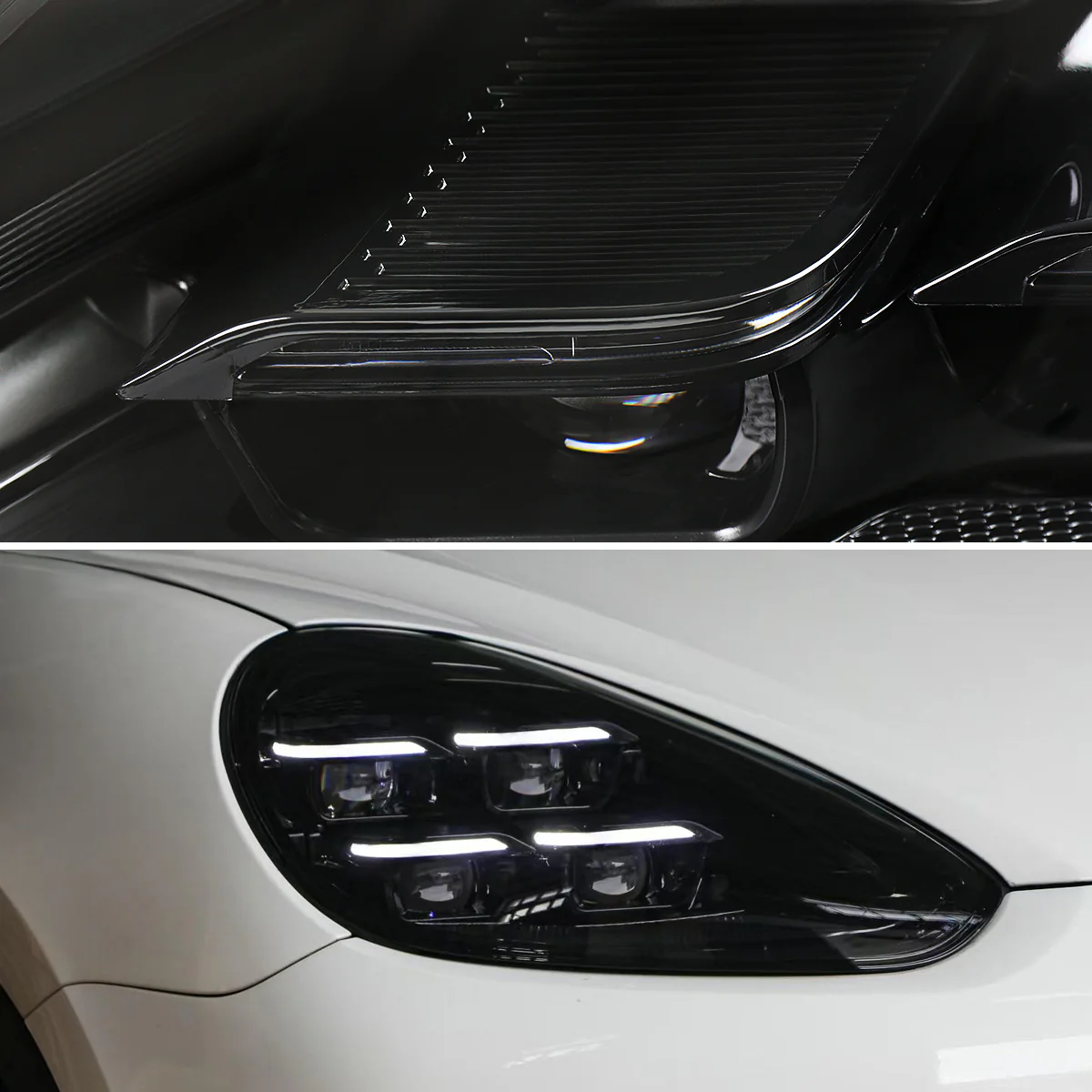 Spec-D Projector Headlights Porsche Cayenne (08-23) 957 & 958 LED Matrix or Quad LED Bar Style - Black - Image 10