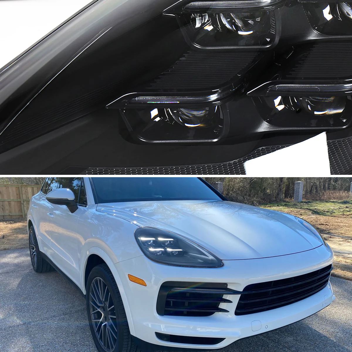 Spec-D Projector Headlights Porsche Cayenne (08-23) 957 & 958 LED Matrix or Quad LED Bar Style - Black - Image 2