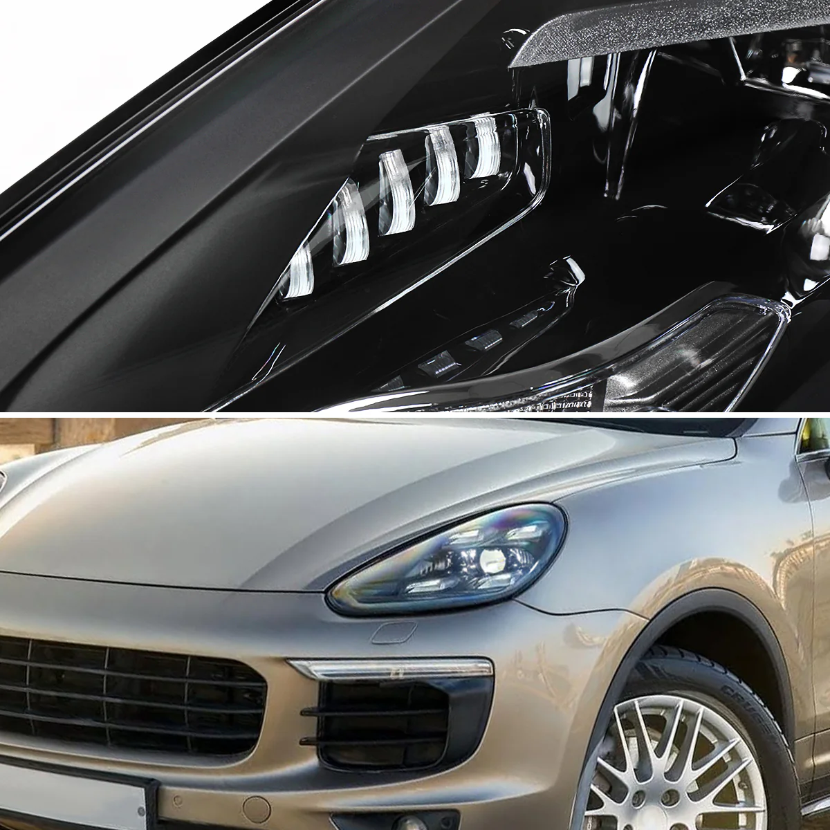 Spec-D Projector Headlights Porsche Cayenne (08-23) 957 & 958 LED Matrix or Quad LED Bar Style - Black - Image 32