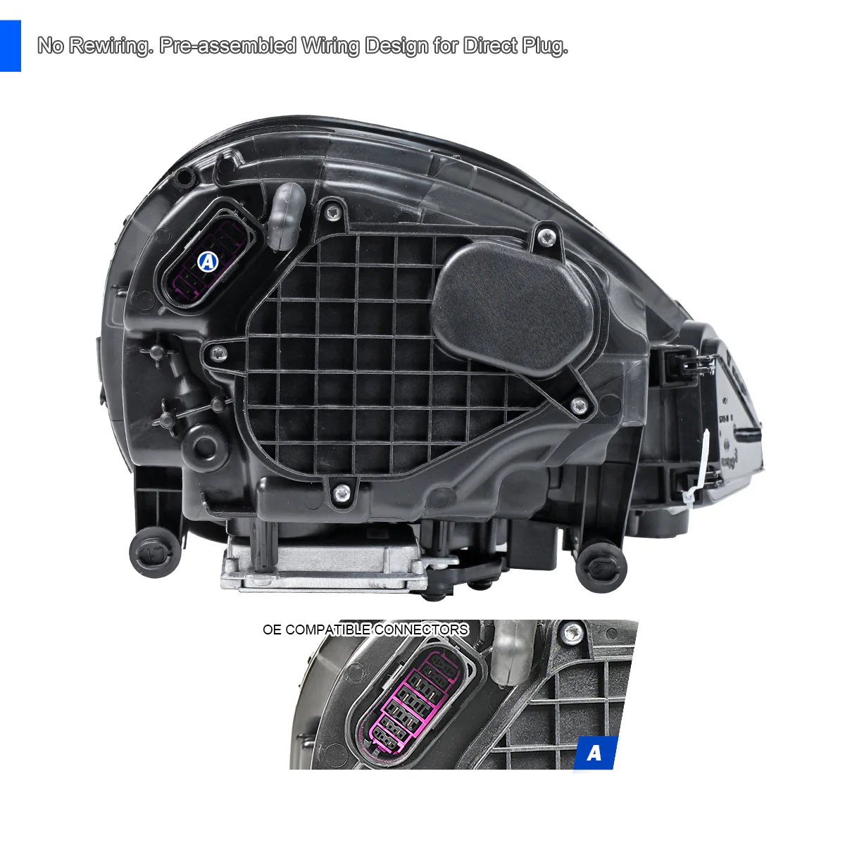 Spec-D Projector Headlights Porsche Cayenne (08-23) 957 & 958 LED Matrix or Quad LED Bar Style - Black - Image 7