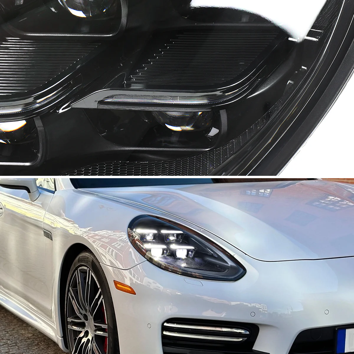 Spec-D Projector Headlights Porsche Panamera (10-22) 970 LED Matrix or Quad LED Bar Style - Black - Image 17