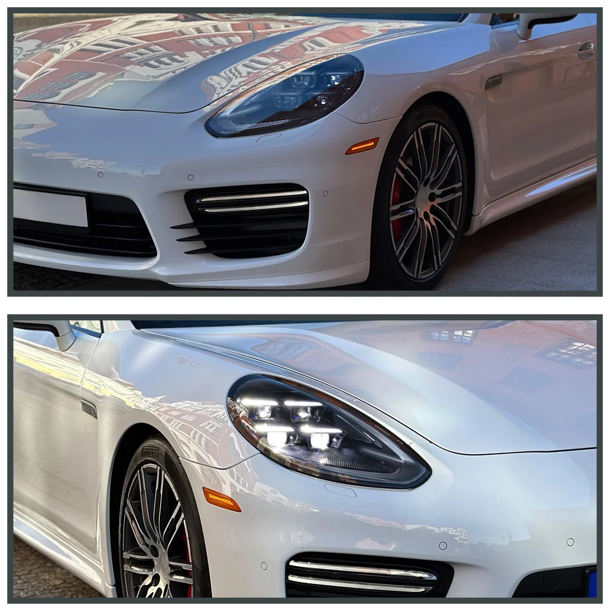 Spec-D Projector Headlights Porsche Panamera (10-22) 970 LED Matrix or Quad LED Bar Style - Black - Image 18