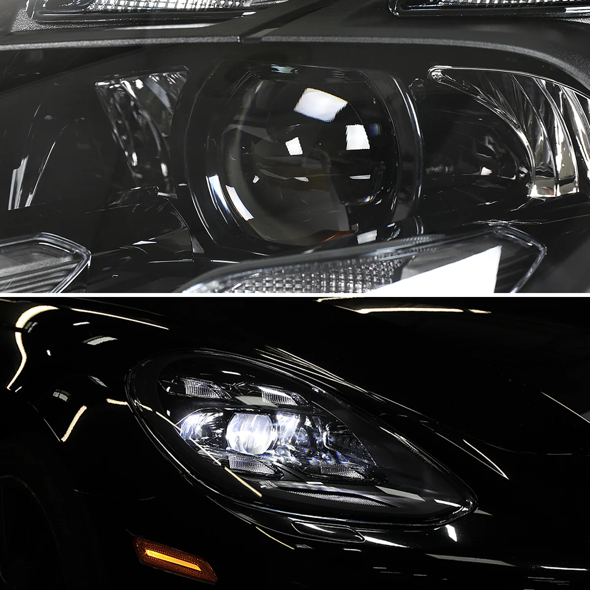 Spec-D Projector Headlights Porsche Panamera (10-22) 970 LED Matrix or Quad LED Bar Style - Black - Image 21