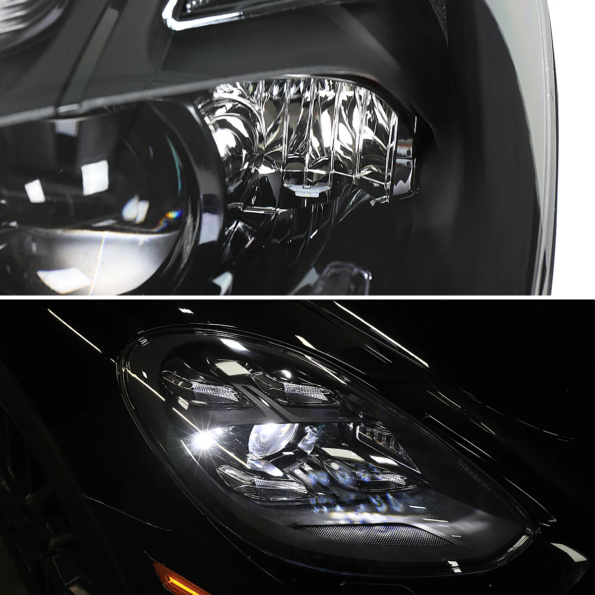Spec-D Projector Headlights Porsche Panamera (10-22) 970 LED Matrix or Quad LED Bar Style - Black - Image 22