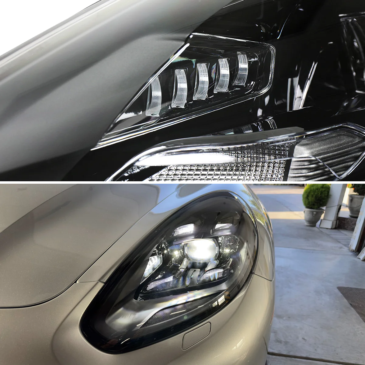 Spec-D Projector Headlights Porsche Panamera (10-22) 970 LED Matrix or Quad LED Bar Style - Black - Image 23