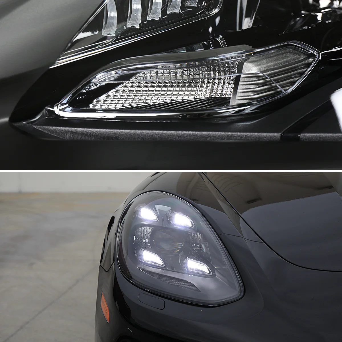 Spec-D Projector Headlights Porsche Panamera (10-22) 970 LED Matrix or Quad LED Bar Style - Black - Image 24