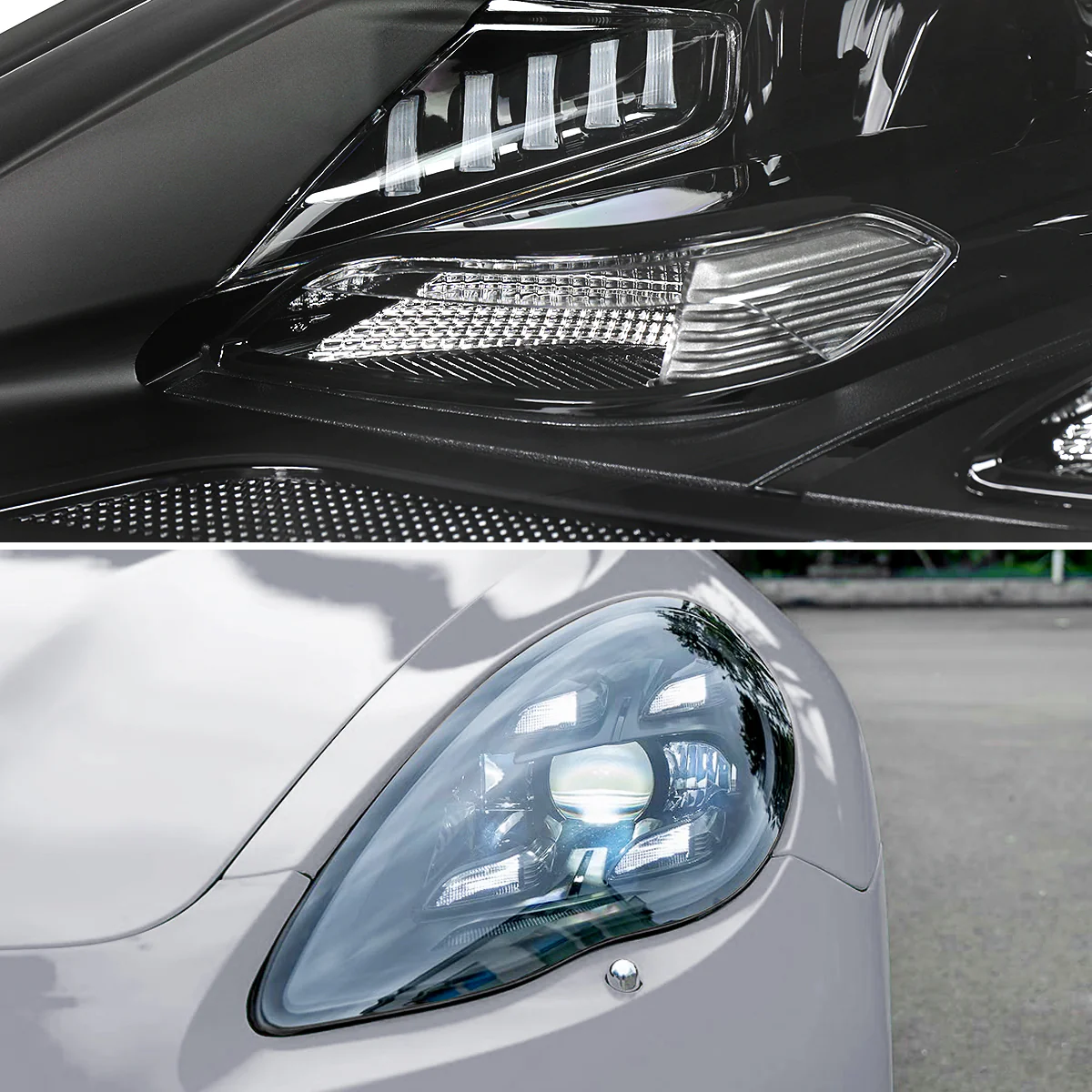 Spec-D Projector Headlights Porsche Panamera (10-22) 970 LED Matrix or Quad LED Bar Style - Black - Image 5