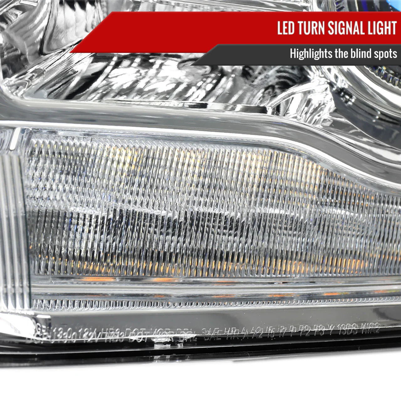 Spec-D Projector Headlights Ram 1500 2500 3500 (2013-2024) with Optional Sequential LED Signal - Image 10