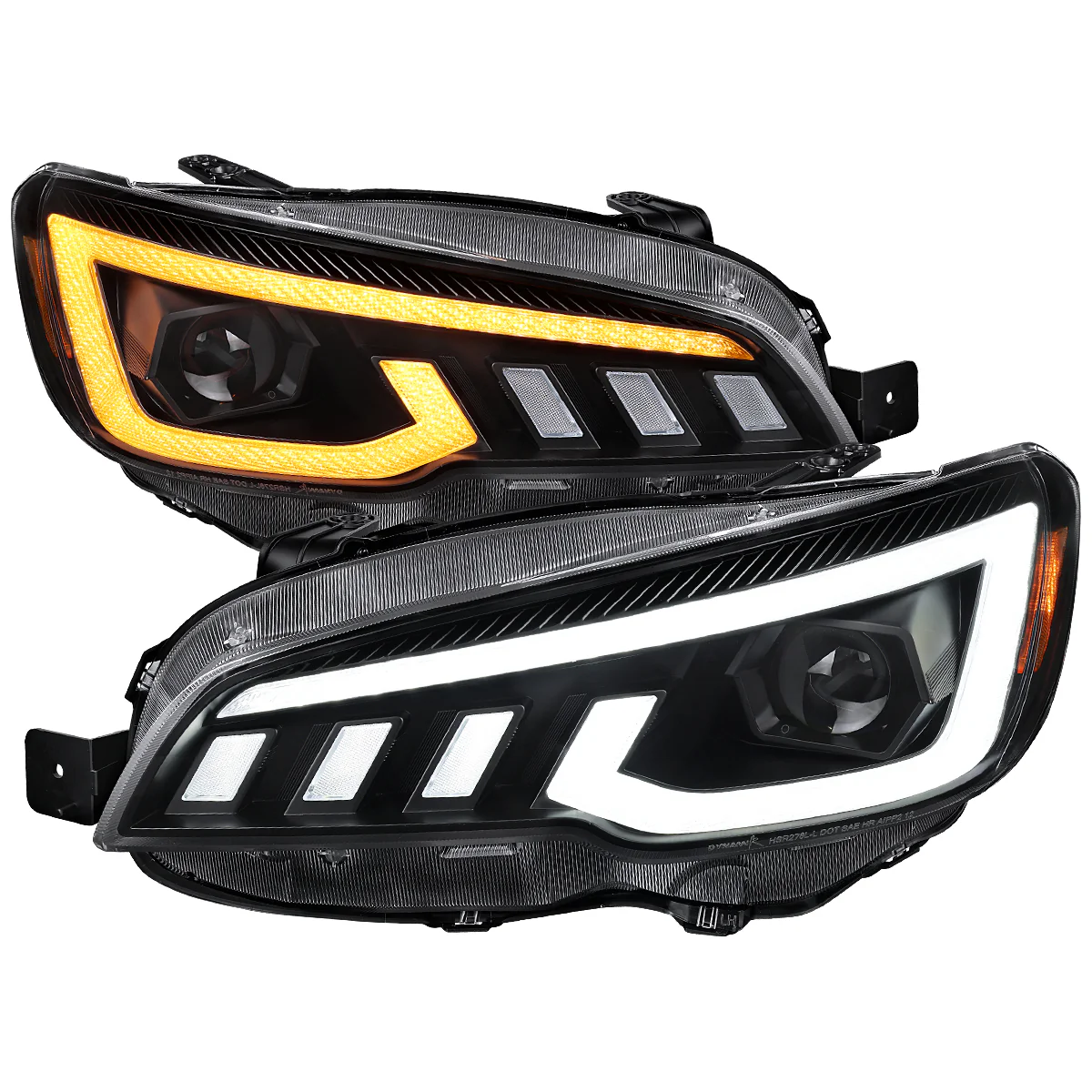 Spec-D Projector Headlights Subaru WRX & WRX STi (2015-2021) Black w/ Sequential Switchback LED DRL - Image 14