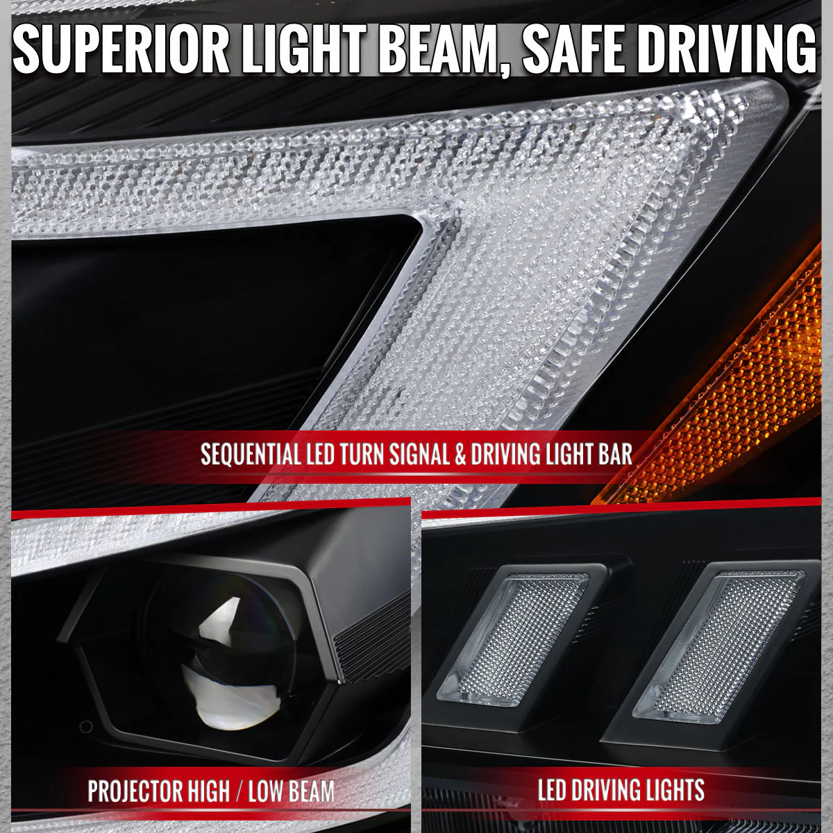 Spec-D Projector Headlights Subaru WRX & WRX STi (2015-2021) Black w/ Sequential Switchback LED DRL - Image 18