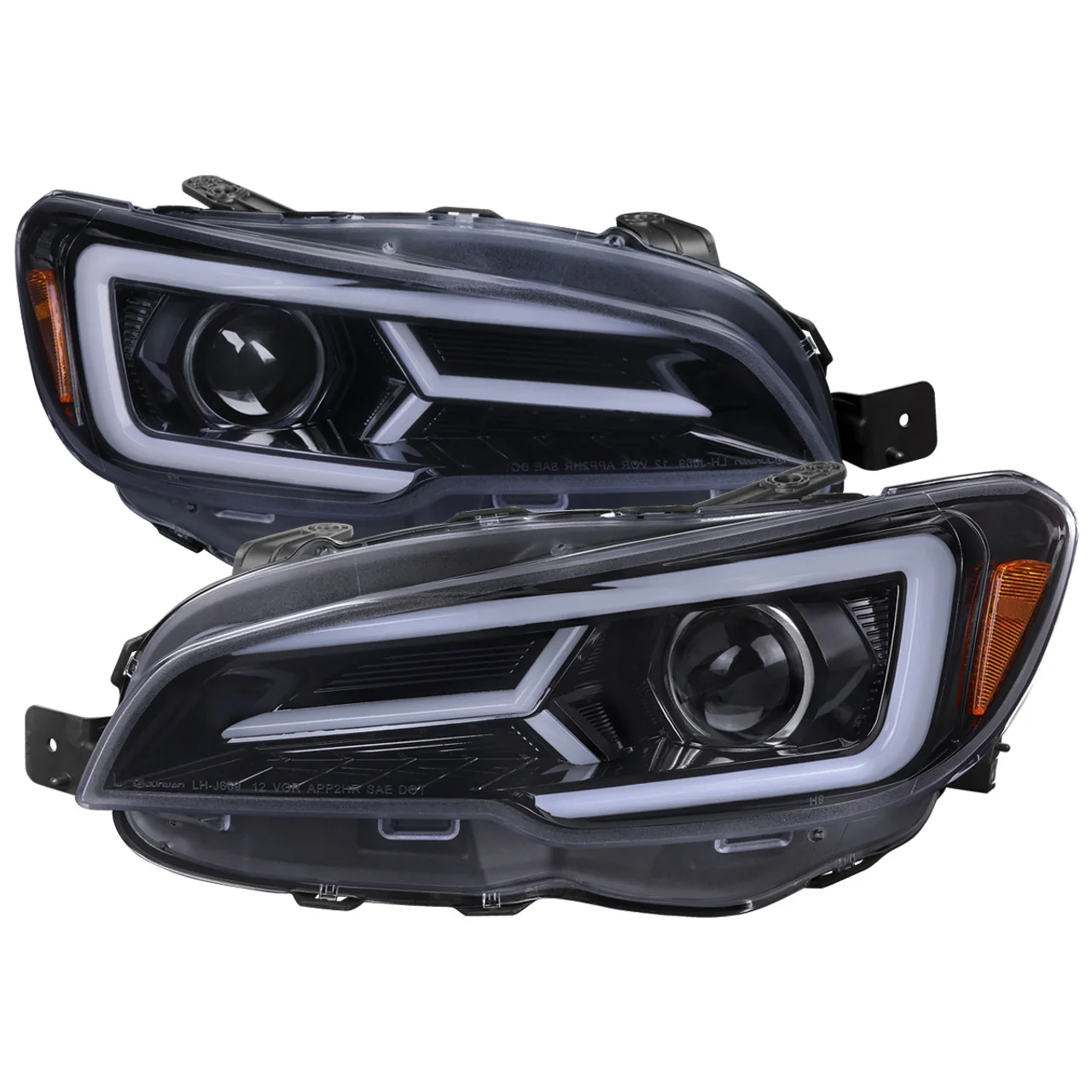 Spec-D Projector Headlights Subaru WRX & WRX STi (2015-2021) Black w/ Sequential Switchback LED DRL - Image 3