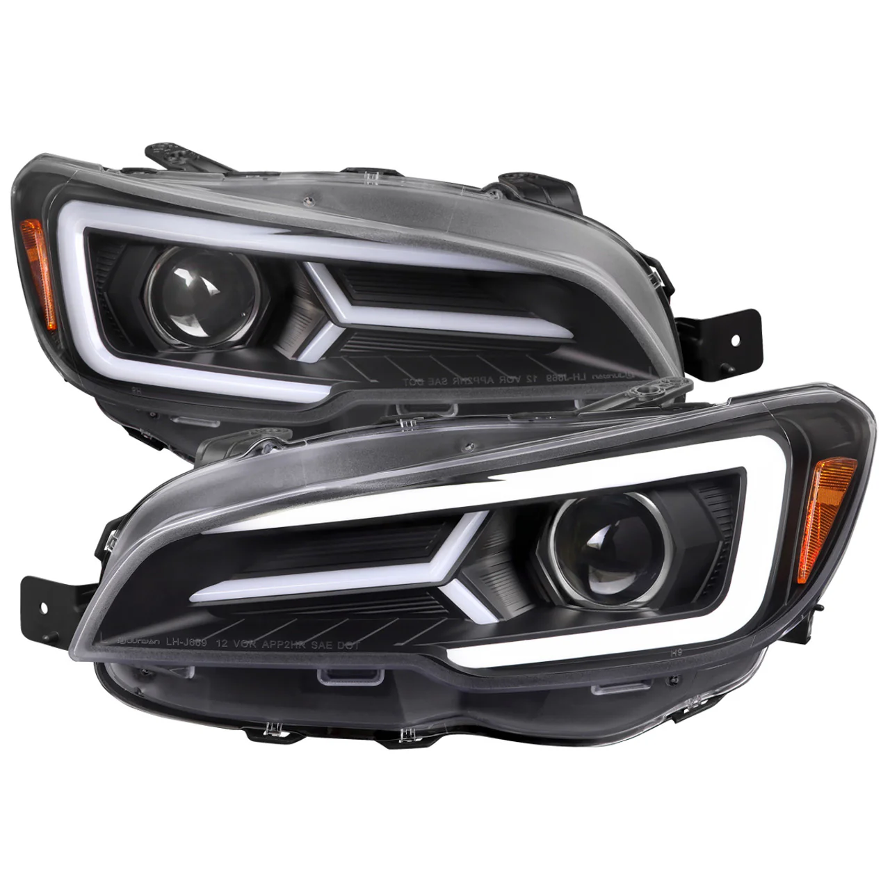 Spec-D Projector Headlights Subaru WRX & WRX STi (2015-2021) Black w/ Sequential Switchback LED DRL - Image 4