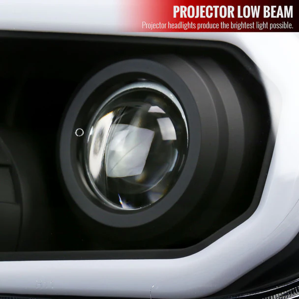 Spec-D Projector Headlights Toyota Sequoia (08-17) w/ Retro Style LED Tube - Black or Chrome - Image 12