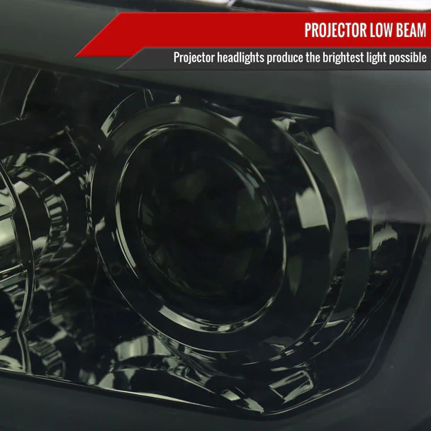 Spec-D Projector Headlights Toyota Sequoia (08-17) w/ Retro Style LED Tube - Black or Chrome - Image 3