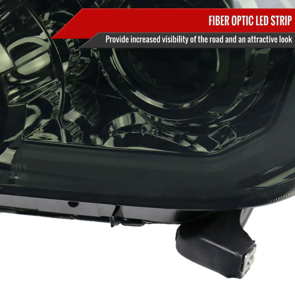 Spec-D Projector Headlights Toyota Sequoia (08-17) w/ Retro Style LED Tube - Black or Chrome - Image 5
