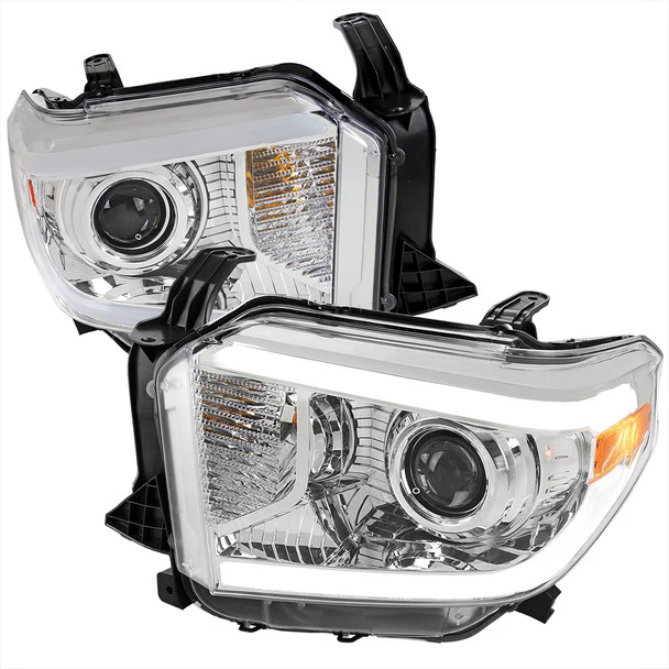 Spec-D Projector Headlights Toyota Tundra (2014-2021) w/ Switchback Sequential Turn Signal LED Bar - Black or Chrome