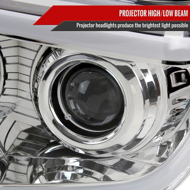 Spec-D Projector Headlights Toyota Tundra (2014-2021) w/ Switchback Sequential Turn Signal LED Bar - Black or Chrome - Image 3