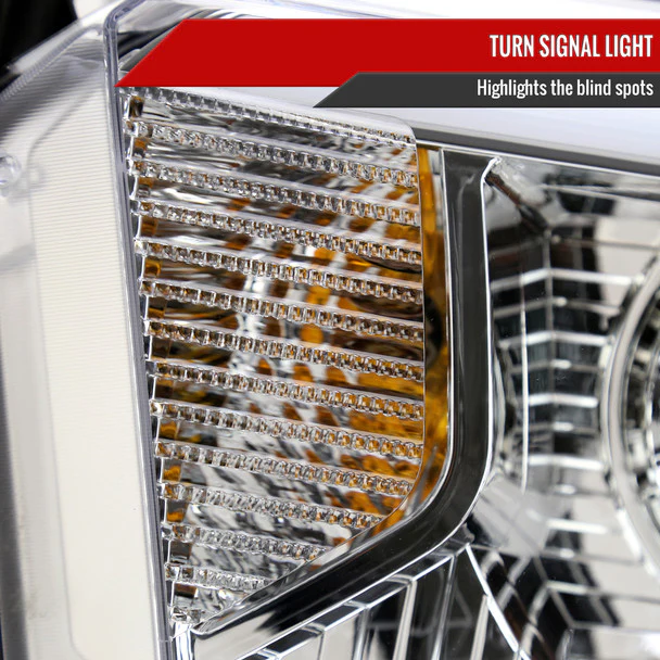 Spec-D Projector Headlights Toyota Tundra (2014-2021) w/ Switchback Sequential Turn Signal LED Bar - Black or Chrome - Image 5