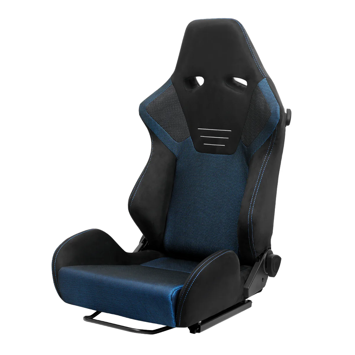 Spec-D Racing Seats (Adjustable & Reclinable) Suede or Leather - Black / Red / Gray - Image 2