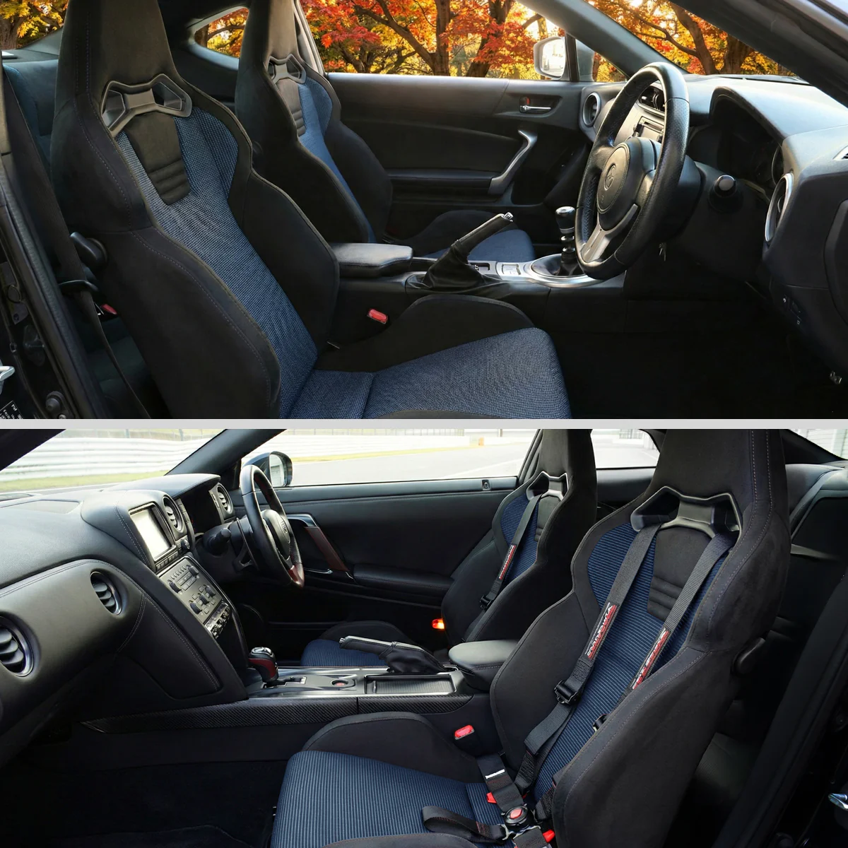 Spec-D Racing Seats (Adjustable & Reclinable) Suede or Leather - Black / Red / Gray - Image 28