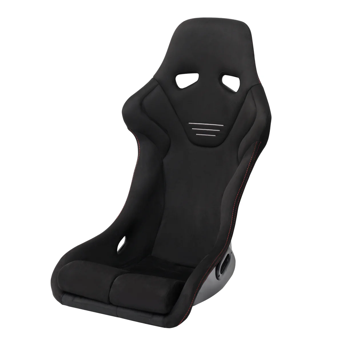 Spec-D Racing Seats (Fixed Back) - Black Suede with Red or Silver Stitching