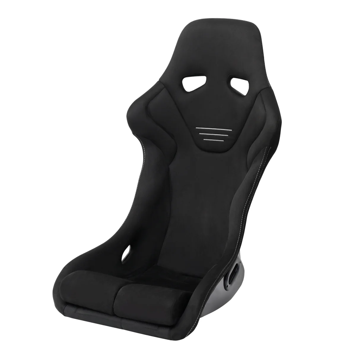 Spec-D Racing Seats (Fixed Back) - Black Suede with Red or Silver Stitching - Image 2