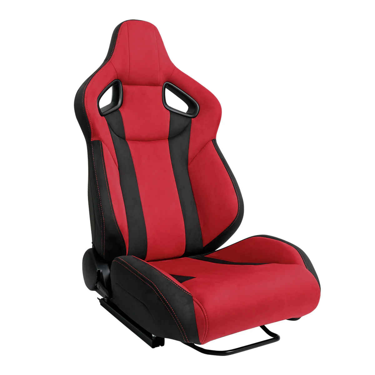 Spec-D Racing Seats FL5 Type R Style (Adjustable & Reclinable) Red & Black Suede - Image 2