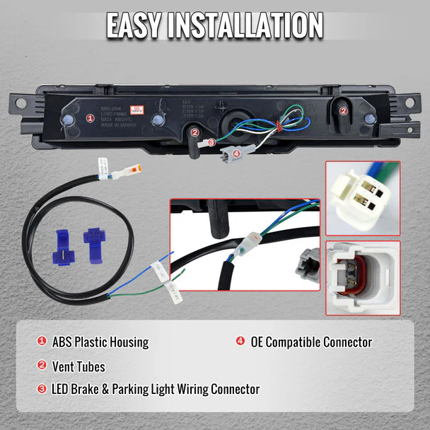 Spec-D Rear Bumper LED Brake Light Subaru BRZ & Toyota GR86 (2022-2026) Jet Black / Matte Black - Image 7