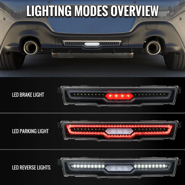 Spec-D Rear Bumper LED Brake Light Subaru BRZ & Toyota GR86 (2022-2026) Jet Black / Matte Black - Image 9