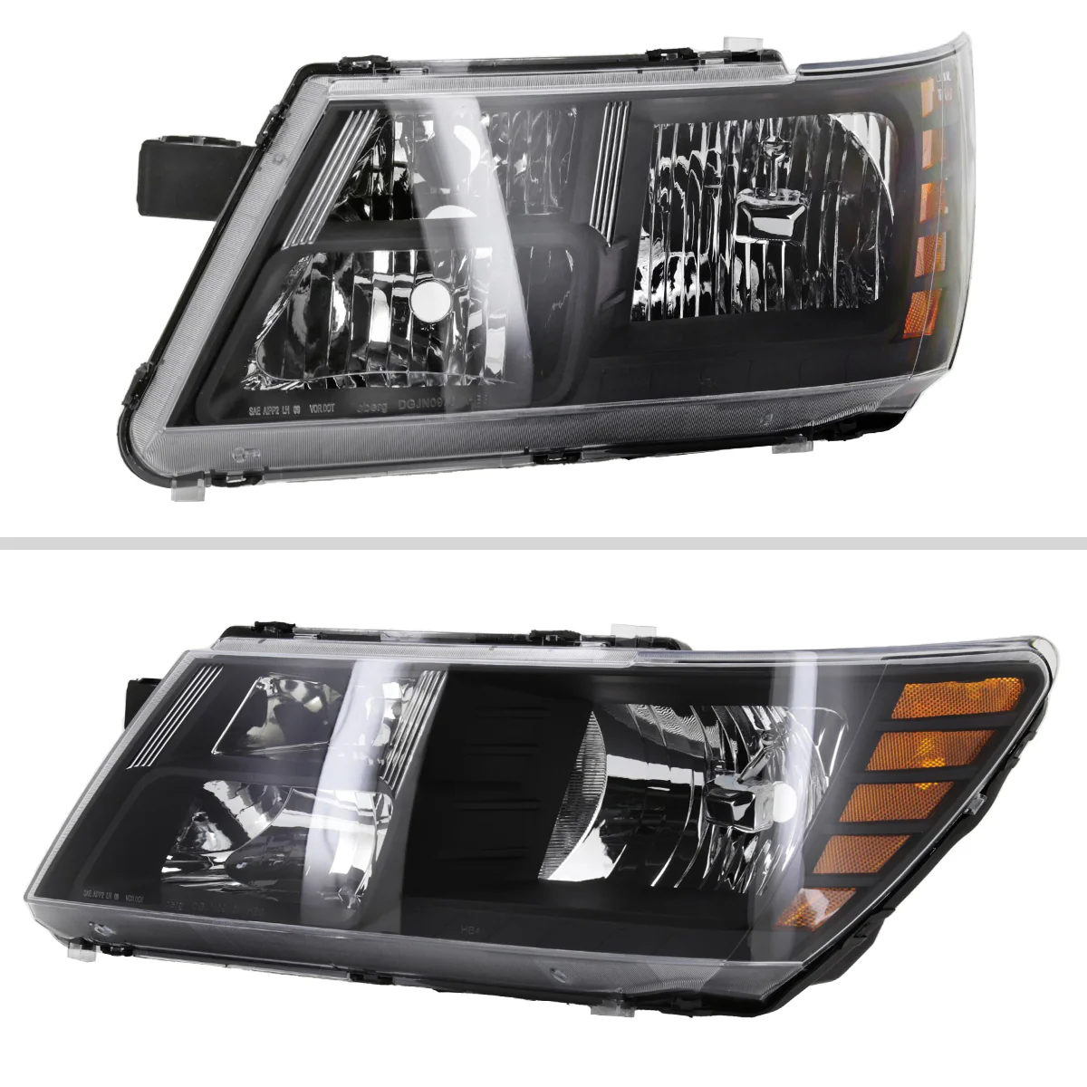 Spec-D Replacement Headlights Dodge Journey (2009-2020) Smoked / Chrome Housing OEM Style - Image 7